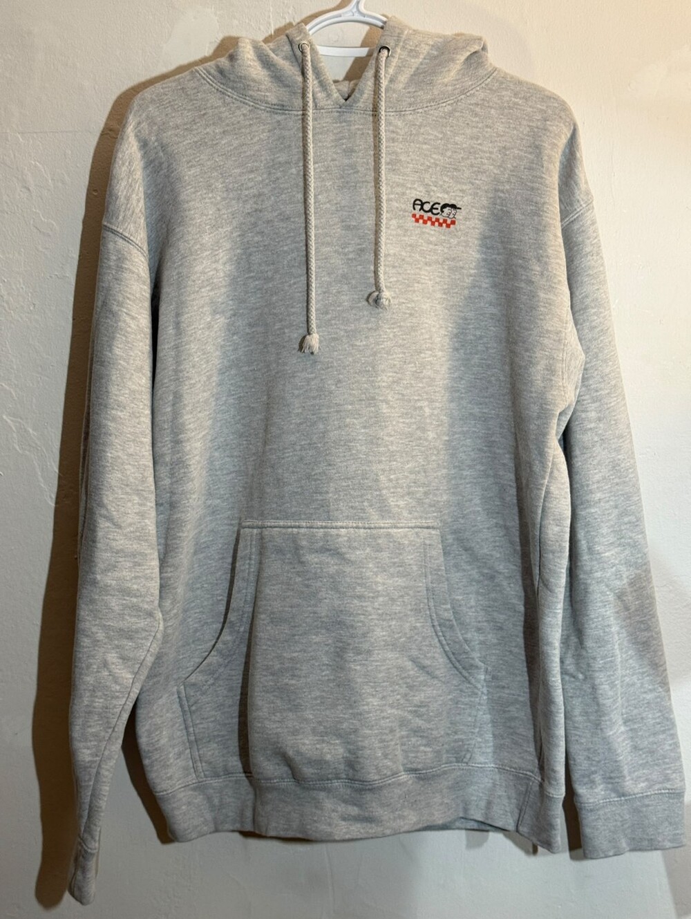ACE Grind Envy Skateboard Graphic Hoodie Grey Pullover Skate Streetwear